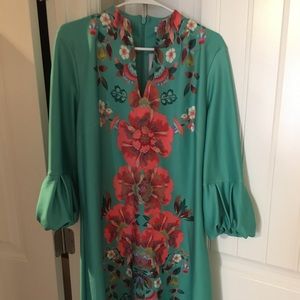 NYandCo teal floral dress size XL